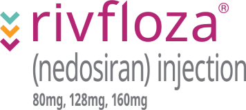 Rivfloza® (nedosiran) injection 80 mg, 128 mg, or 160 mg logo
