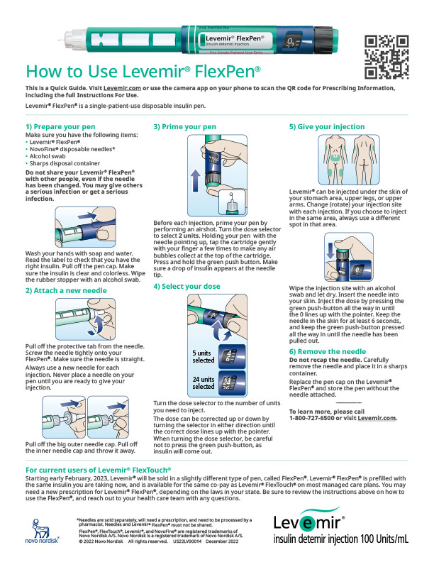 Levemir<sup>®</sup> FlexPen<sup>®</sup> Quick Guide